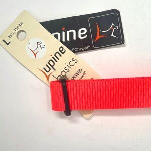 Dog Nylon Collar in Blaze Orange Size Large By Lupine *NWT